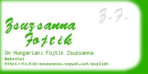 zsuzsanna fojtik business card